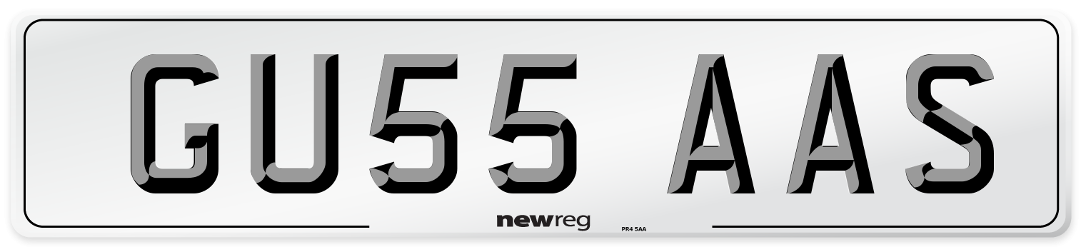 GU55 AAS Number Plate from New Reg